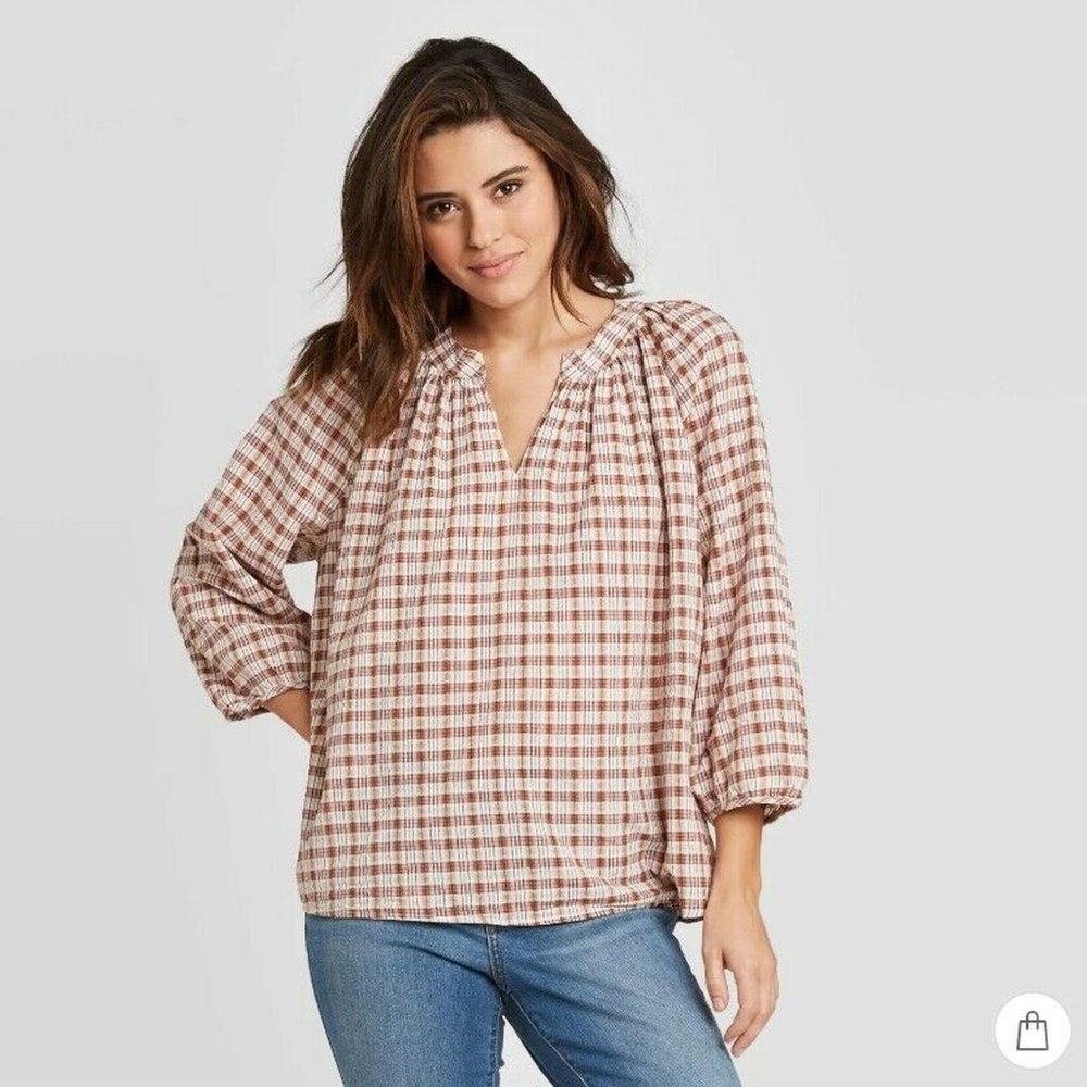 Women's Long Sleeve V-Neck Shirt Universal Thread - Picture 1 of 4